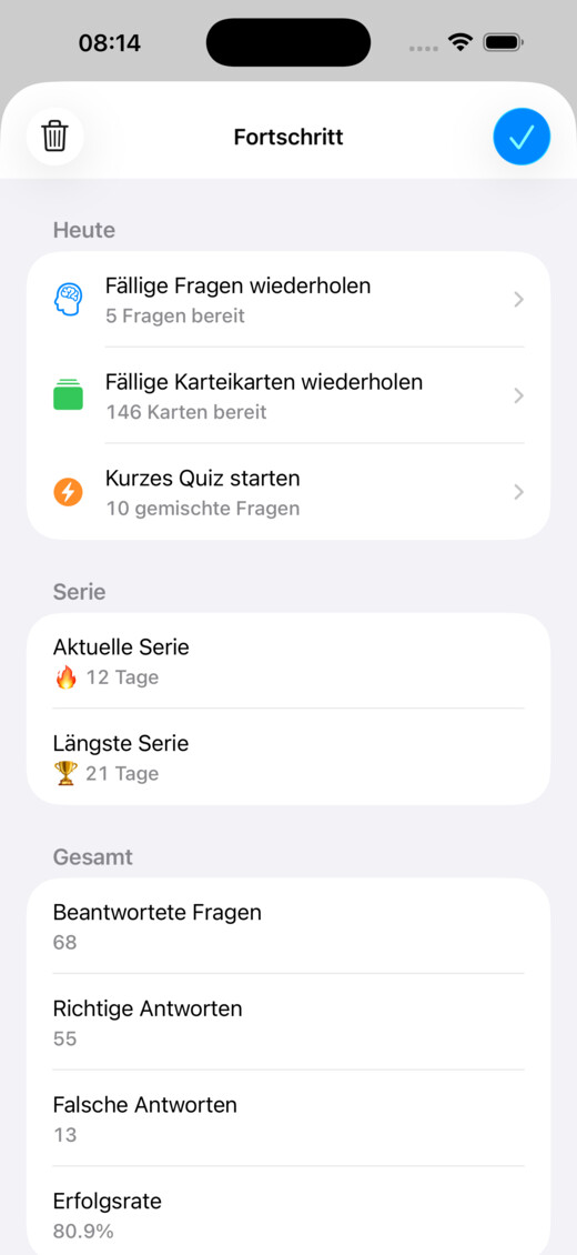 Fortschritt und Serie
